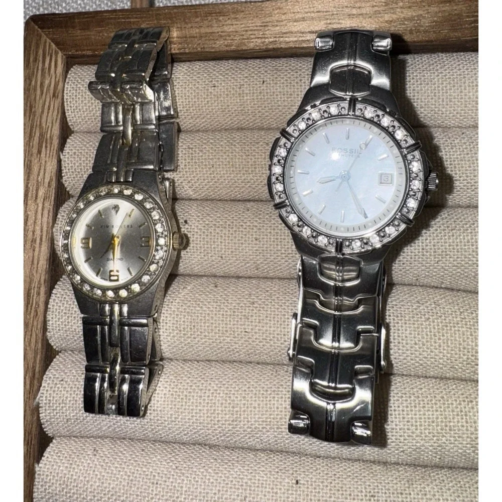 Lot of 5 Vintage Women's Watches Caravelle Bulova Fossil Anne Klein‎ Diamond Kim
